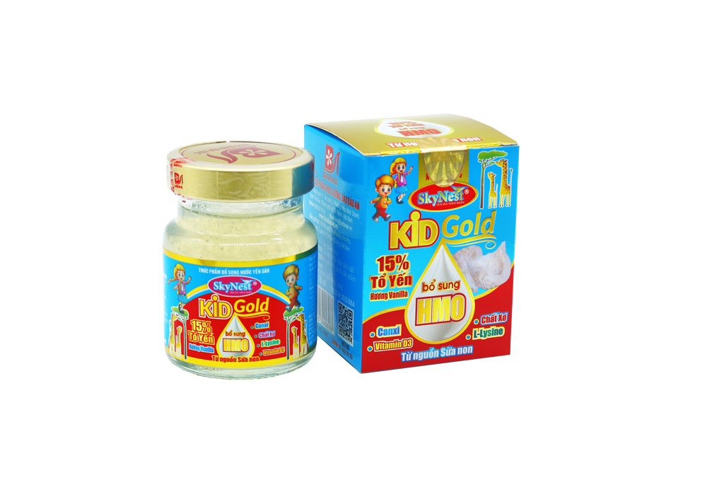 Nước Yến Sào SkyNest Kid Gold HMO 15% Tổ Yến Cho Trẻ Nhỏ x Lọ 70 ml, bổ sung HMO từ nguồn sữa non, kích thích tiêu hóa, lợi khuẩn đường ruột