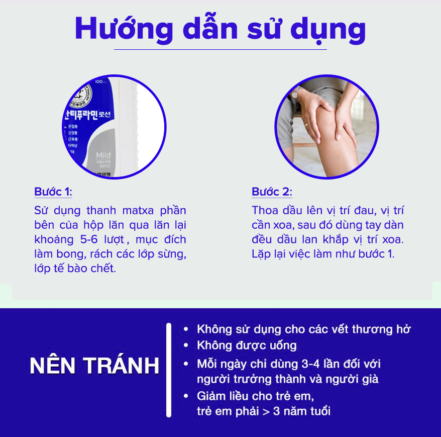 Bộ 2 Chai Dầu Lạnh Xoa Bóp Massage Hàn Quốc Antiphlamine Mild - Đau nhức cơ thể - Chai 100ml