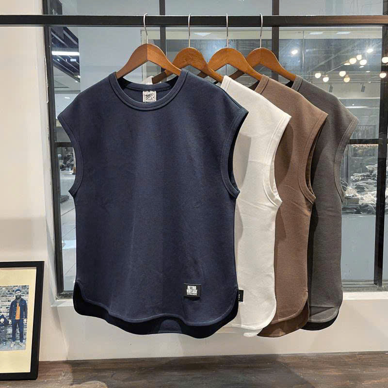 Áo thun ba lỗ nam nữ 2N Unisex trơn màu xanh đen/nâu/xám