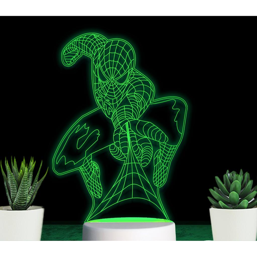 ĐÈN LED 3D 16 MÀU HÌNH NGƯỜI NHỆN - QUÀ TẶNG Ý NGHĨA, QUÀ SINH NHẬT,TRANG TRÍ, ĐỂ BÀN , PHÒNG NGỦ