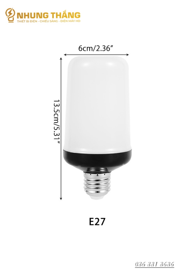 Bóng Đèn Led Tạo Hiệu Ứng Ngọn Lửa Cháy Độc Đáo - Đui E27 - Ánh Sáng Siêu Sáng, Siêu Tiết Kiệm Điện