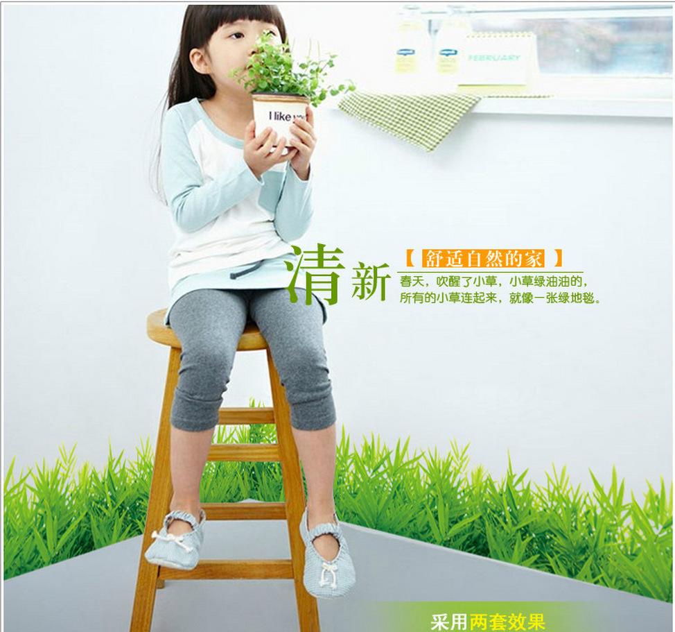 DECAL DÁN CHÂN TƯỜNG CỎ XANH 5