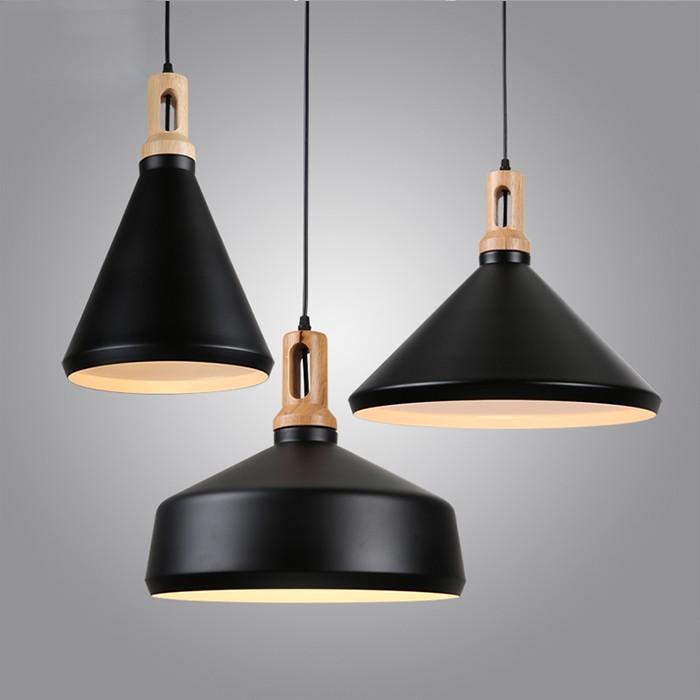 Đèn thả trang trí nội thất ABC phong cách Bắc Âu đui vân gỗ đẹp mắt - Tặng kèm bóng LED chuyên dụng