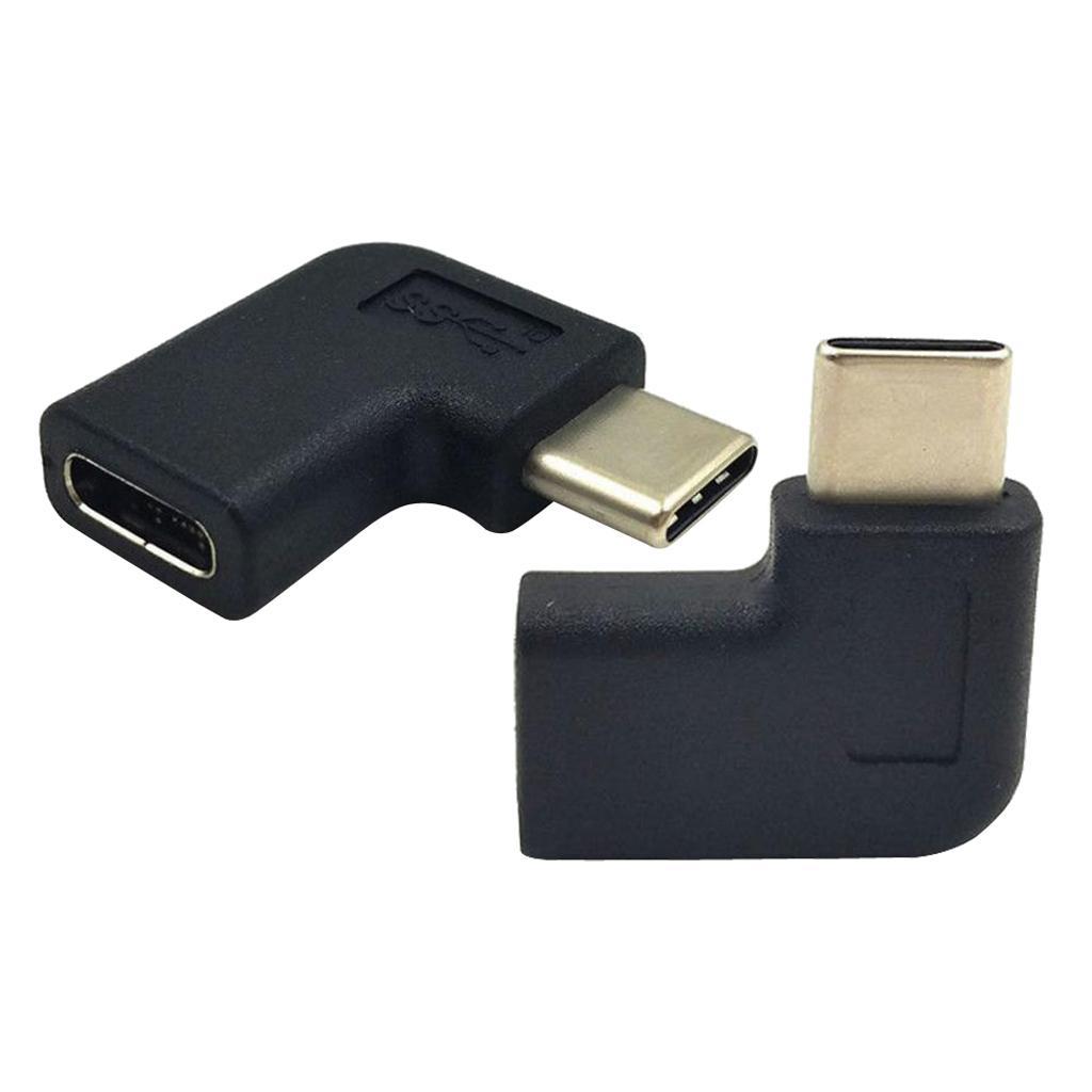 Type C Male to USB-C Female Adapter Left/Right Angle Data Sync Converter