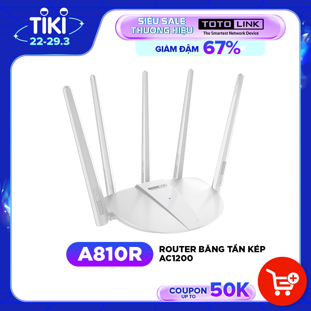 Router Wifi Băng Tầng Kép Totolink A810R - Hàng Chính Hãng