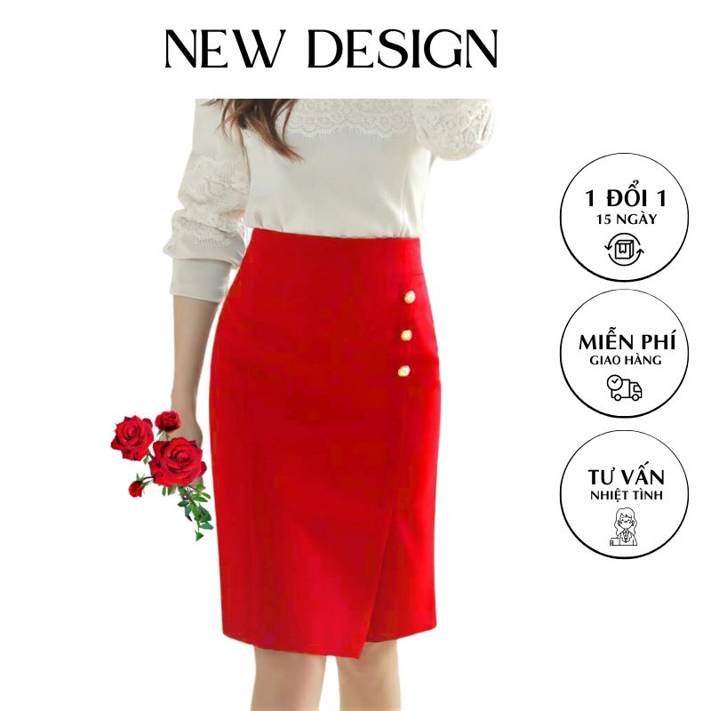 Chân Váy Nữ Công Sở New Design Thiết Kế Chuẩn Phom, Dáng Váy MiDi Xẻ Tà Trước, Phong Cách Hàn Quốc ,Vải Tốt Co GiãnCV0013