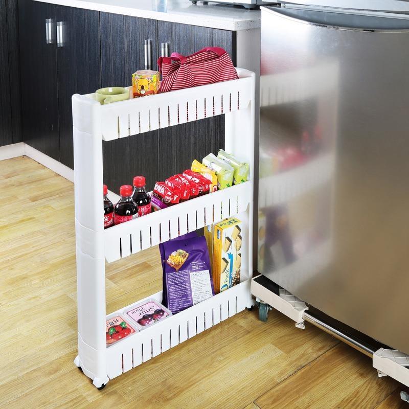 Kệ để đồ 3 tầng đa năng thông minh có 4 bánh xe tiện lợi - kệ để gia vị , để đồ nhà tắm - T2K Max