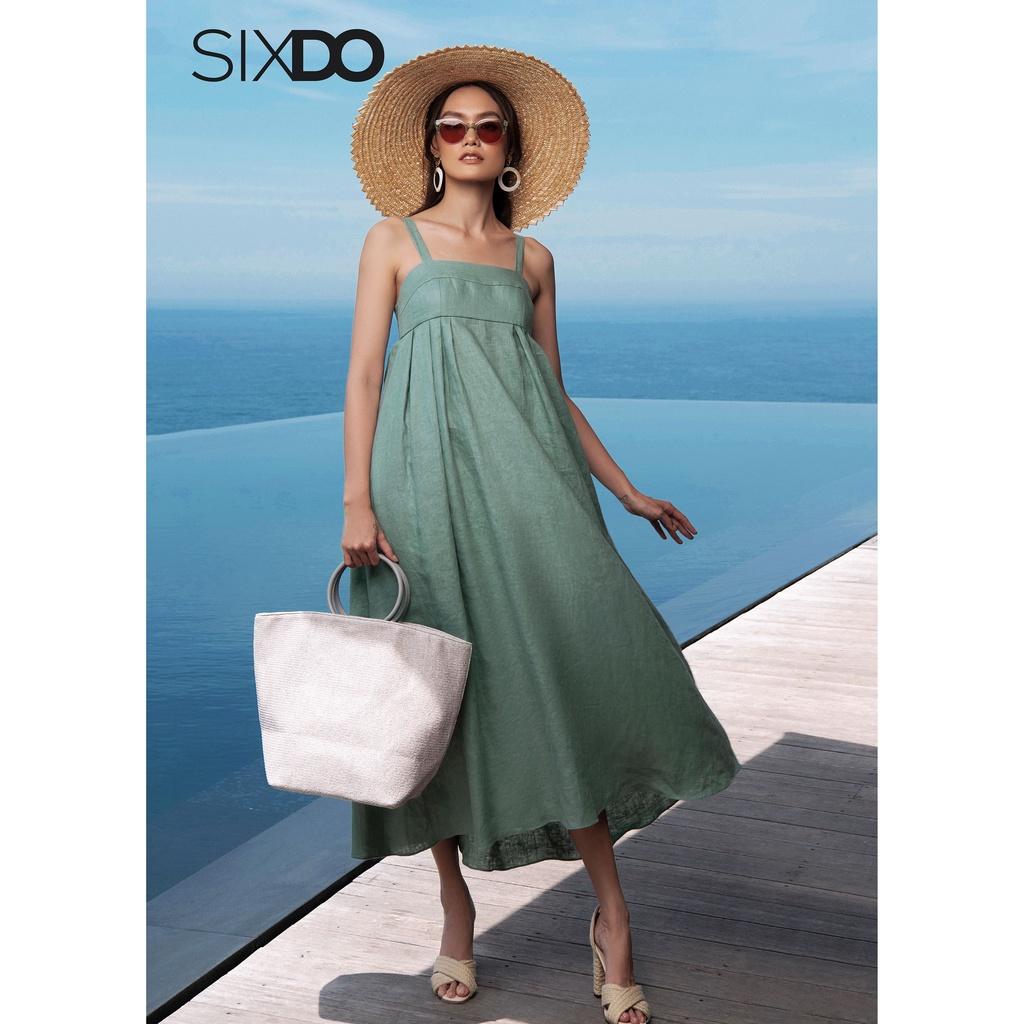 Đầm hai dây linen ôm ngực SIXDO