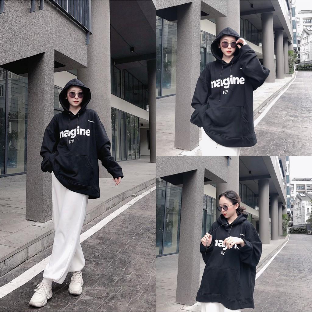 Áo hoodie Nỉ Bông IMAGANE Unisex nam nữ oversize form rộng ZOZO