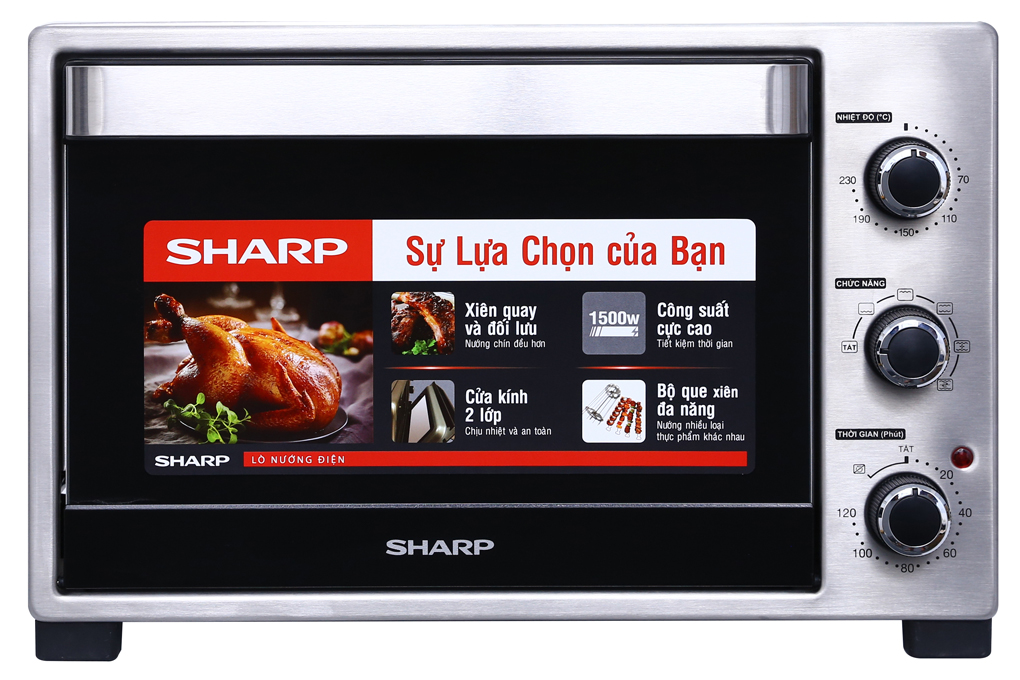Lò nướng Sharp EO-A323RCSV-ST 32 lít , công suất 1500W - Nướng xiên quay - Hàng chính hãng