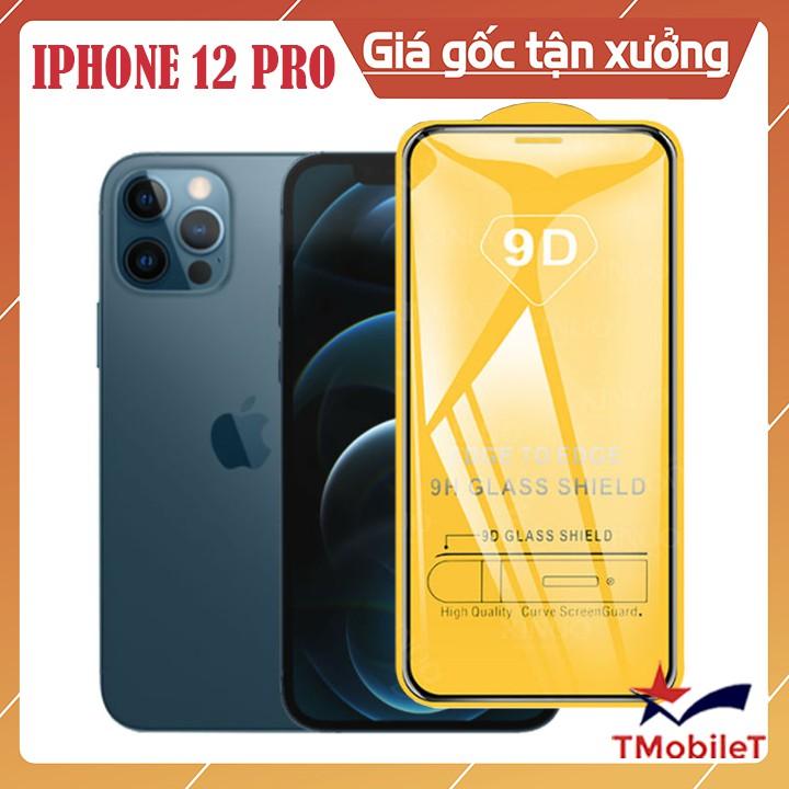 Kính Cường Lực Dành Cho Điện Thoại iPhone 12 Pro 9D Full Keo ,Màu Đen