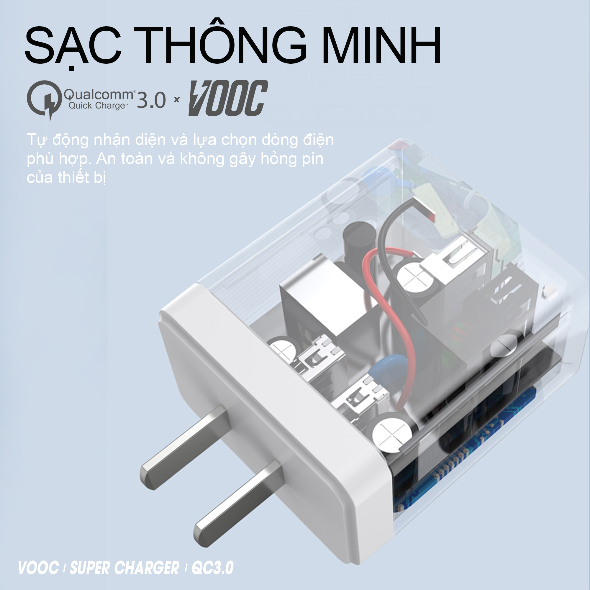 Sạc nhanh JUYUPU Q1 QC3.0 18W bộ sạc điện thoại cao cấp kèm dây cáp sạc Micro Type C dành cho Samsung OPPO VIVO HUAWEI XIAOMI củ sạc - HÀNG CHÍNH HÃNG