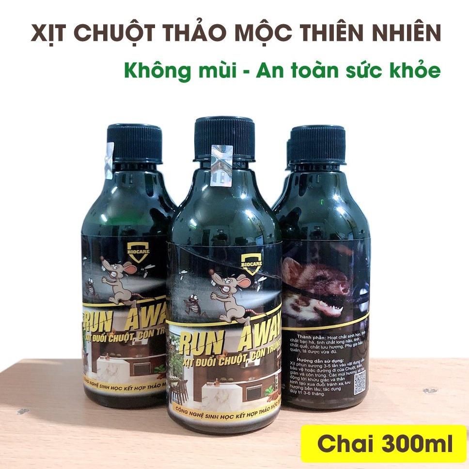 Xịt đuổi chuột thảo mộc Run Away xua đuổi chuột gián trong nhà, oto an toàn với người và vật nuôi