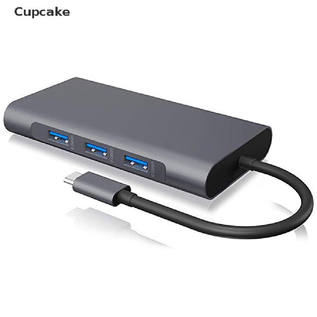 Bộ Hub Chuyển Đổi 10 Trong 1 USB-C Sang USB 3.0 Hub 4K HDMI RJ45 Ethernet VGA SD TF OTG