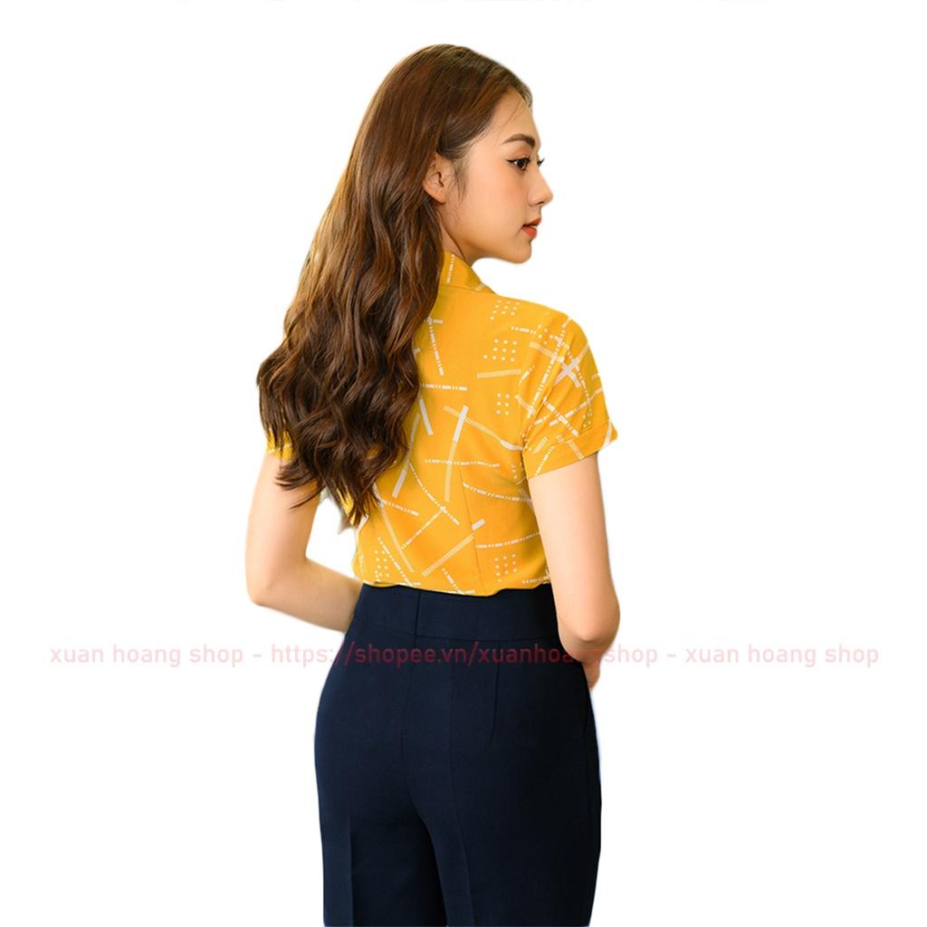 Áo Sơ Mi Nữ Đẹp Tay Ngắn Cộc Mc Fashion, Họa Tiết Kẻ Sọc, Trắng, Xanh Than, Hồng, Đỏ Vàng A692