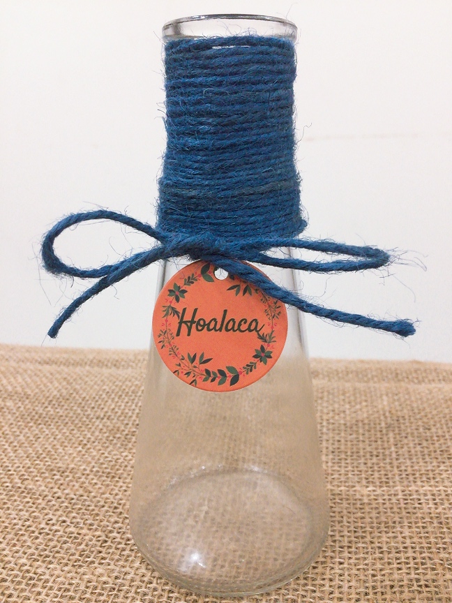 Bình cắm hoa thủy tinh handmade kiểu lọ thí nghiệm (xanh/hồng/cam/vàng)