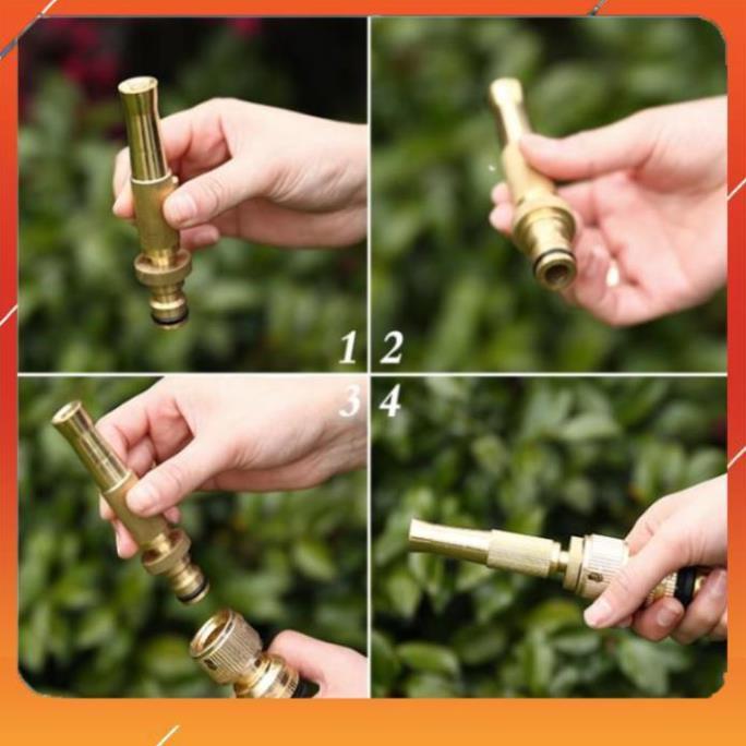 Vòi Xịt️Evoucher Bộ dây vòi xịt nước rửa xe, tưới cây , tăng áp 3 lần, loại 7m, 10m 206587 đầu đồng, cút đồng
