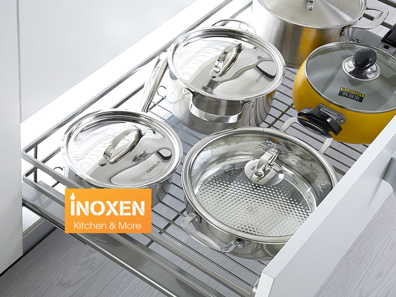 Giá để xoong nồi BT80 INOXEN - 2 tầng Rộng 564 x Sâu 475 x Cao 190 mm