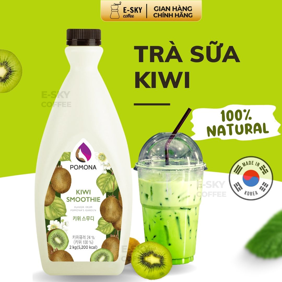 Mứt Pha Chế Trái Cây Thật Pomona Fruit Smoothie Nguyên Liệu Pha Chế Hàn Quốc Chai 2kg