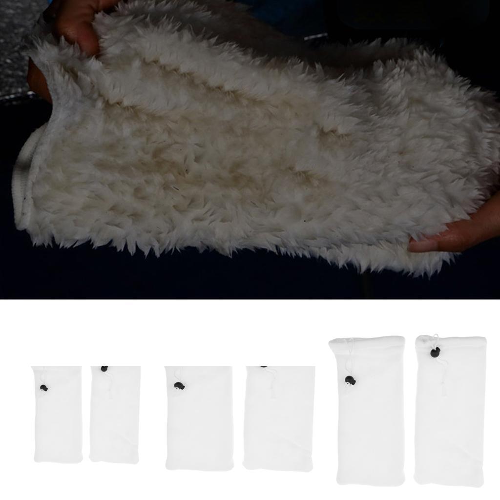 2X 2 pcs White Aquarium Tank Filter Bags Polyester Fish Tank Filter Sock Bags S