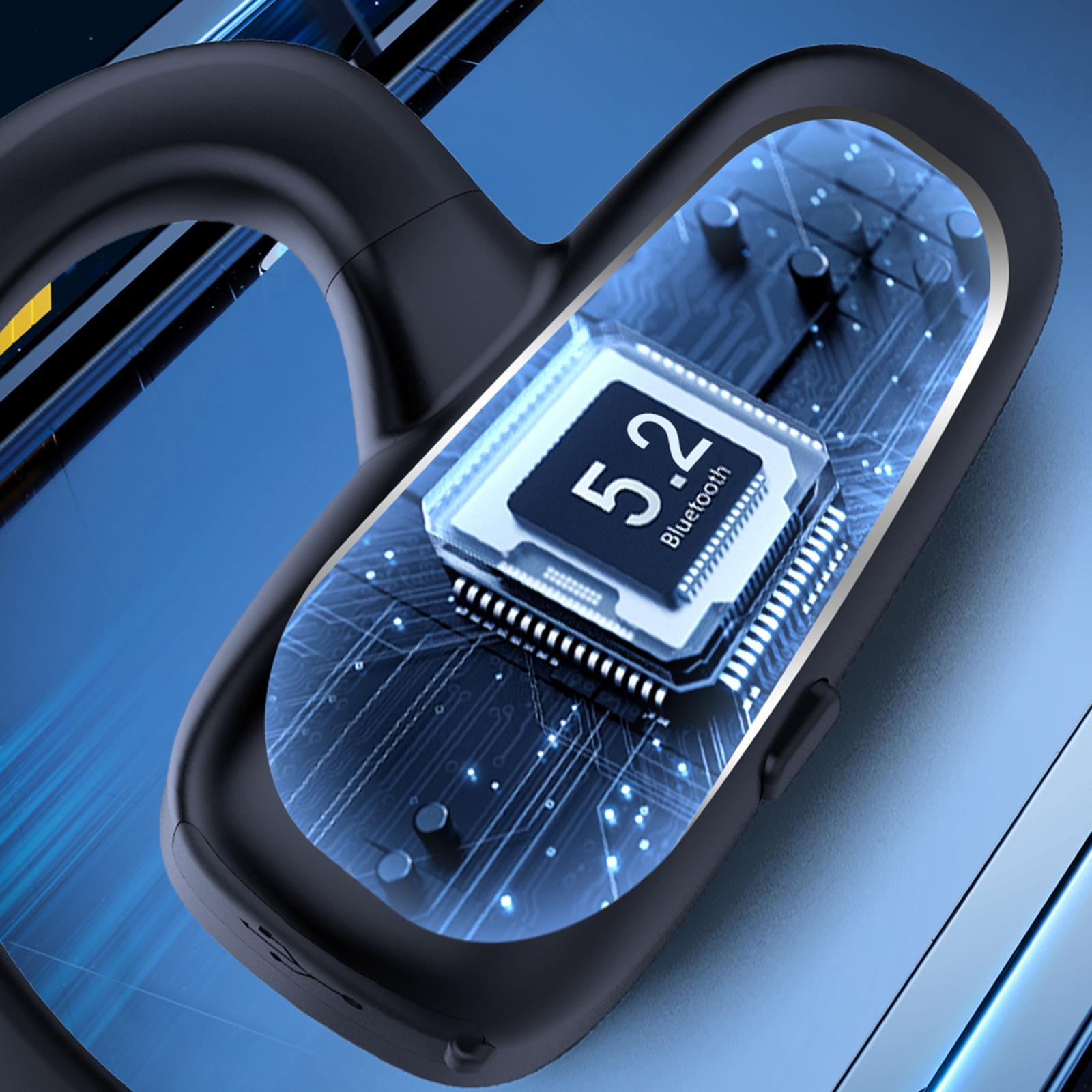 Wireless Headset LED Display Calling Sweatproof HiFi for Office Sports Black