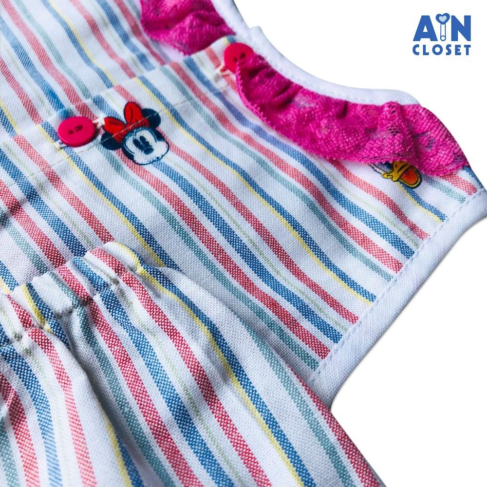 Bộ quần áo ngắn bé gái họa tiết Disney kẻ nhí hồng - AICDBGCALV9T - AIN Closet
