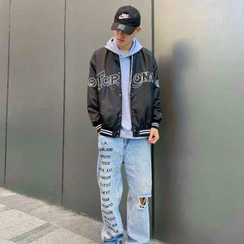 Áo khoác nam nữ bomber unisex gió jacket dù 2 lớp cúc bấm form rộng local brand ulzzang phong cách hàn quốc đep TORONA