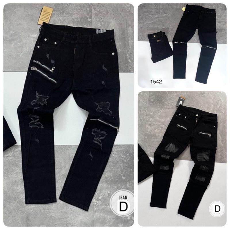 Quần Jean DSQ Mix Khoá Cho Nam - Quần Bò Nam DSQ Ống côn
