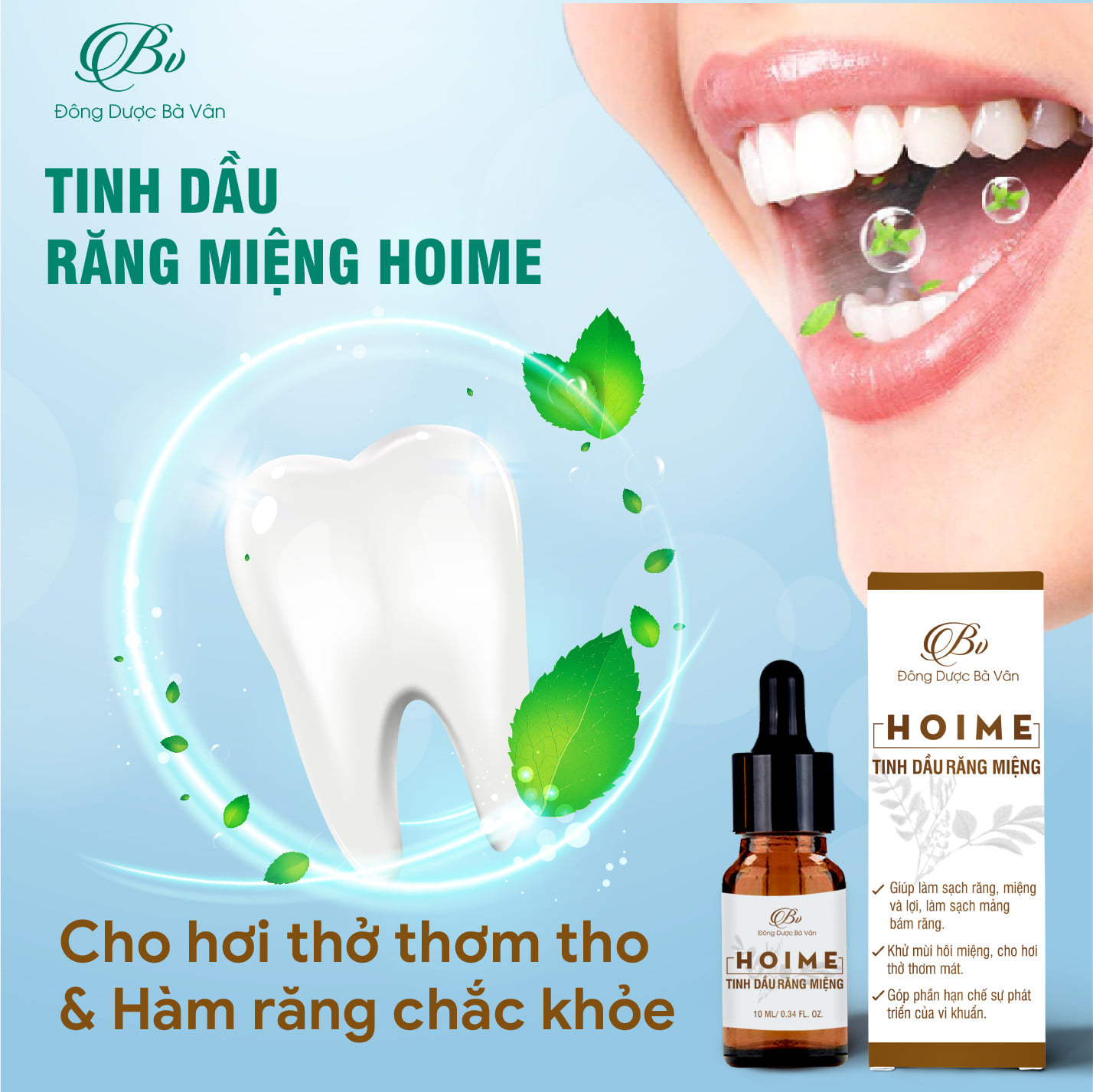 Tinh Dầu Răng Miệng HOIME, hỗ trợ giải quyết các vấn đề về răng miệng - Sản phẩm của đông dược Bà Vân