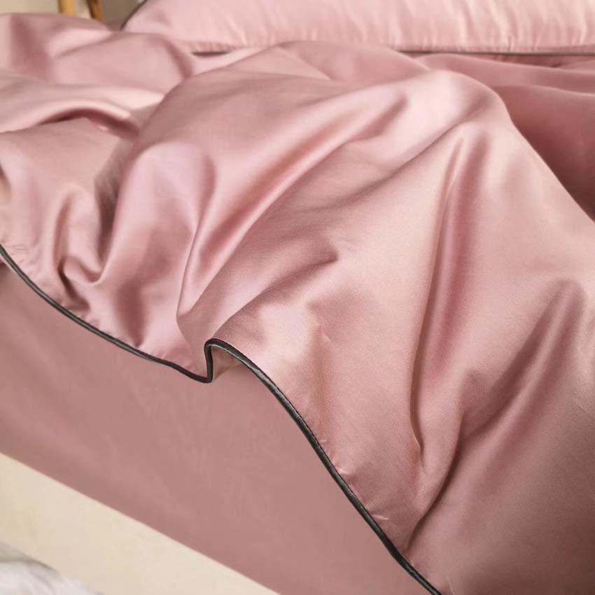 Bộ Chăn Ga Gối Lụa Tencel 60s Đơn Sắc LIDACO Cao Cấp - Hồng Phấn - TẶNG VỎ GỐI ÔM COTTON