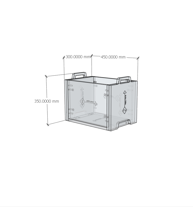 HAPPY FURNITURE , Gỗ tự nhiên , Thùng lưu trữ gỗ Plywood - GAMOR , TLT_026 , 45cm x 30cm x 35cm DxRxC