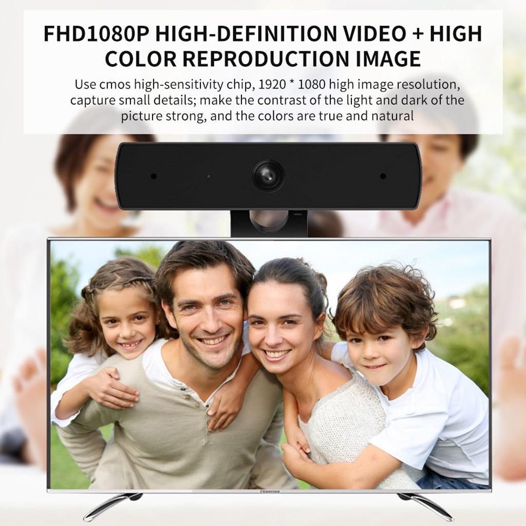 1080P HD USB Webcam for PC Desktop Laptop Web Camera with Microphone Fixed Focus