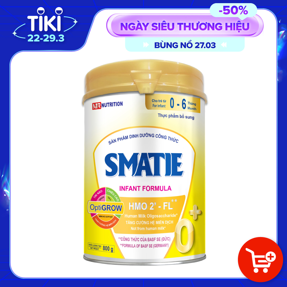 SỮA CÔNG THỨC HMO SMATIE SỐ 0 LON 800G