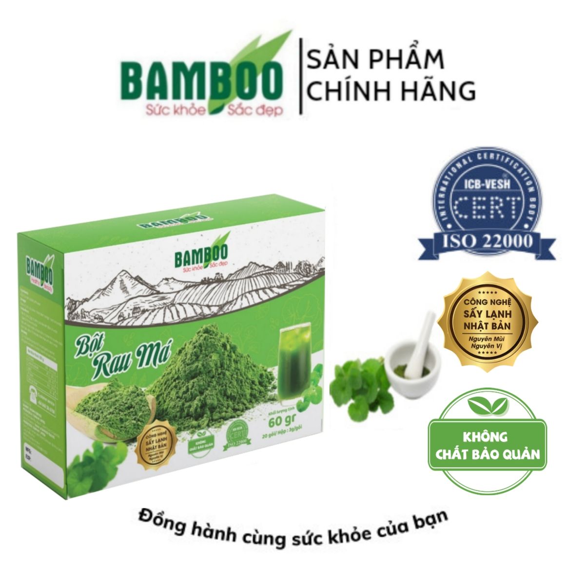 [CHÍNH HÃNG] BỘT RAU MÁ BAMBOO NGUYÊN CHẤT