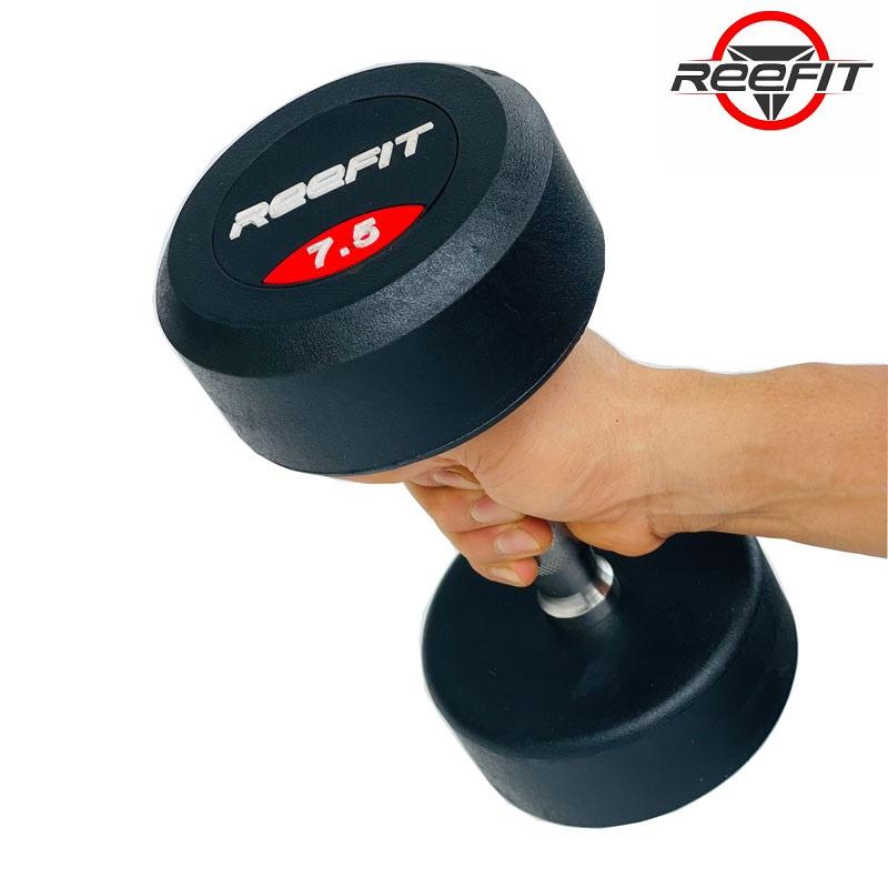 Bộ 2 tạ tay cao su Reefit 7.5kg màu đen (gồm 2 tạ 7.5kg, tổng 15kg)