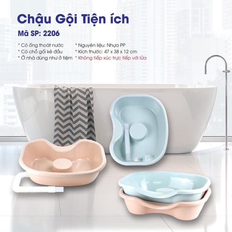 Chậu Gội Đầu Tại Giường, Tại Nhà Cho Người Già, Bà Bầu, Bệnh Nhân Việt Nhật Thau Gội Đầu Chất Liệu Nhựa Cao Câp Siêu Bền