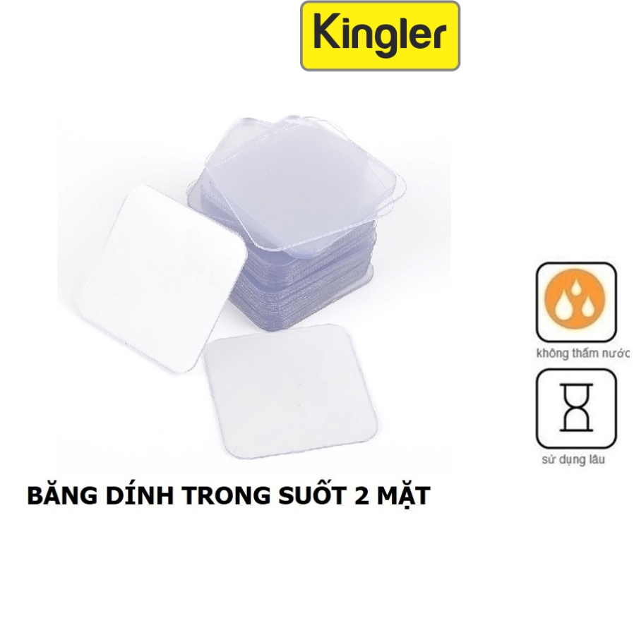 Miếng Băng Dính 3M Vuông, Siêu Dính 2 Mặt Trong Suốt, Tiện Dụng- Đa Năng, Loại Vuông 6x6cm. Kingler 6000