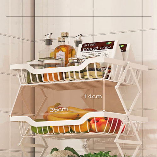 Kệ Đựng đồ nhà bếp Xếp Gọn Nhật Bản 4 tầng có bánh xe