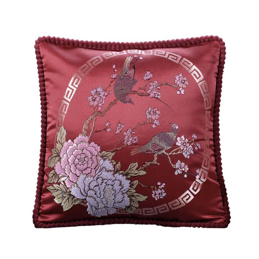 Gối Tựa Lưng THÊU NHỮNG CHÚ CHIM CAO CẤP SBK097