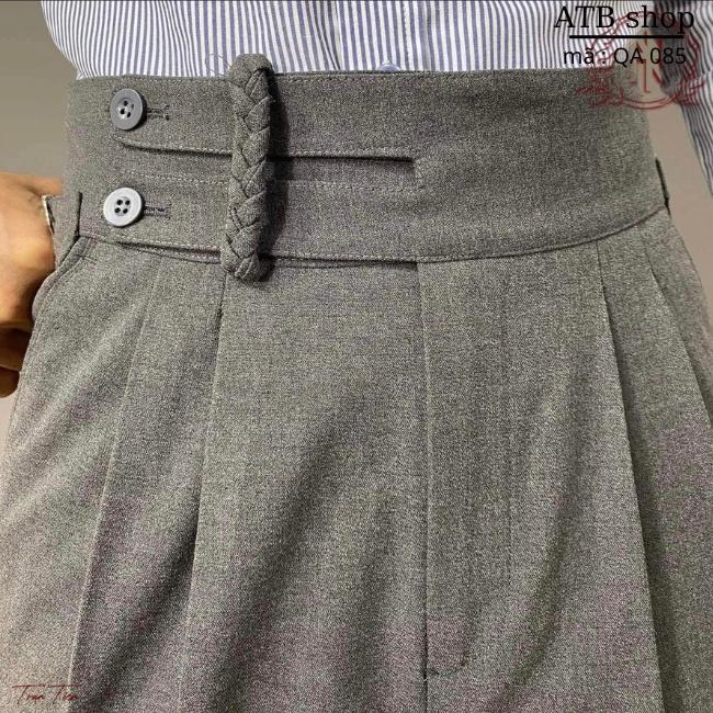 Quần tây cạp cao nam atbshop mã sp QA085 màu đen.xám thiết kế trẻ trung tôn dáng chất liệu vải đẹp co giãn