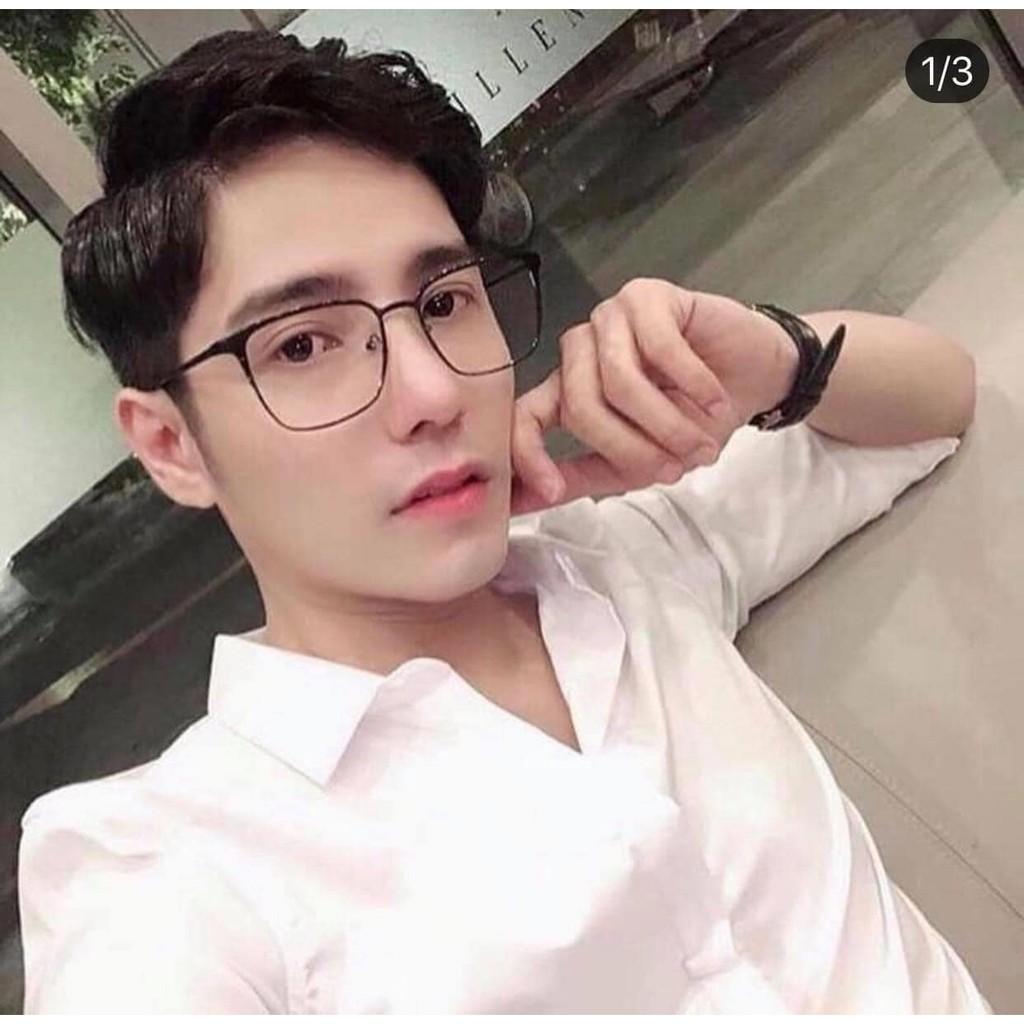 Gọng kính mắt vuông kim loại thời trang nam nữ 8072 Chilistore