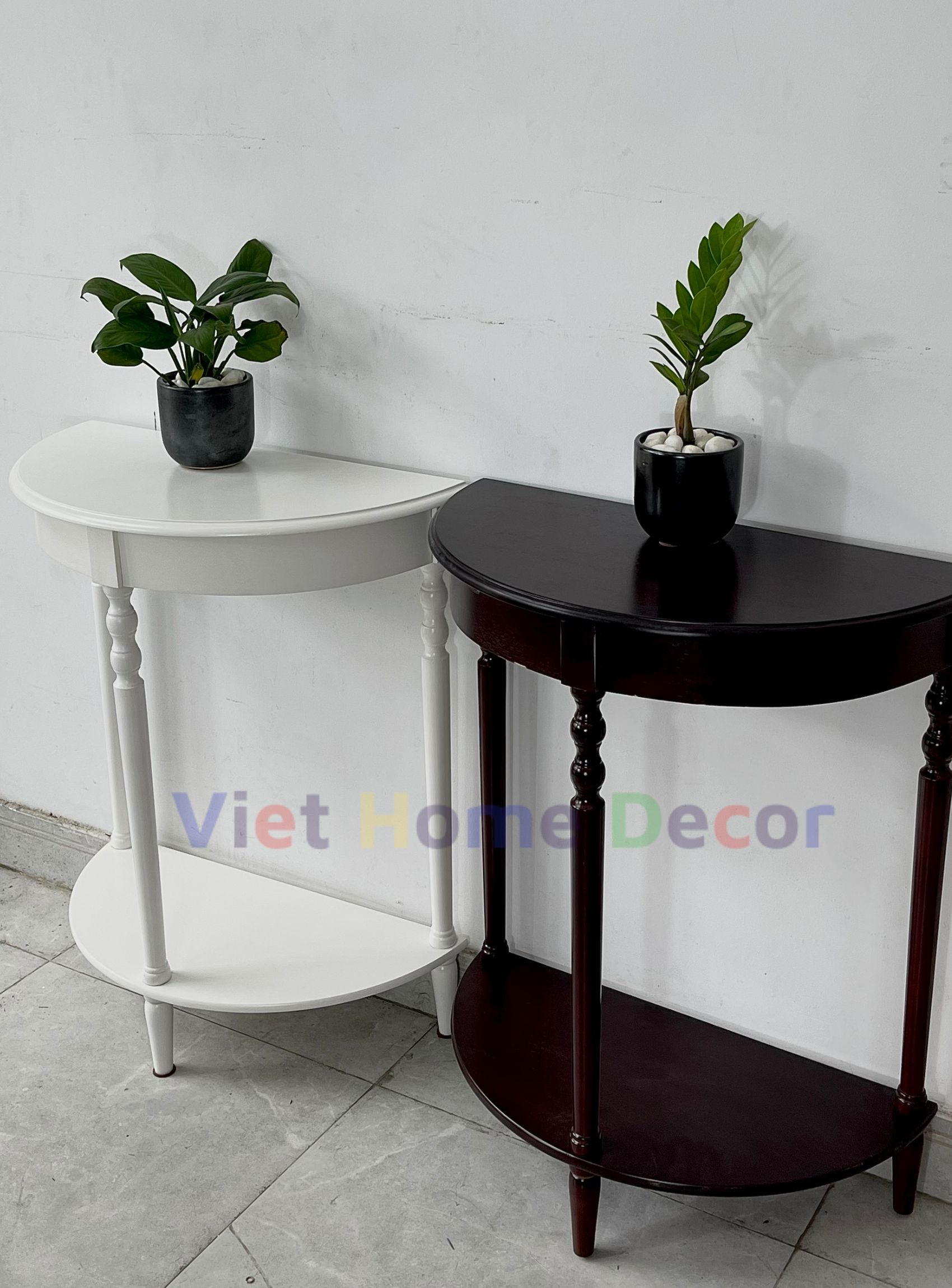 Bàn Console Bán Nguyệt Chân Tiện 4403 - Thương hiệu Viet Home Decor