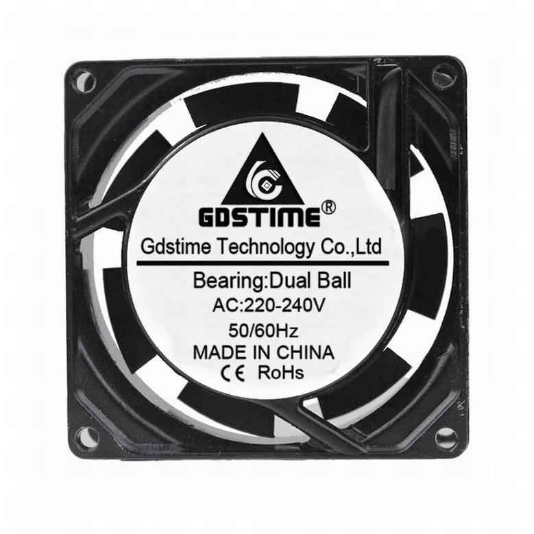 1 pcs Gdstime 80x80mm AC Fan 11V 11V Dual Ball Bearing 1 Wires Metal Cooling Fan 80mm x 11mm 3 inch 8cm PC Case Cooler 8011