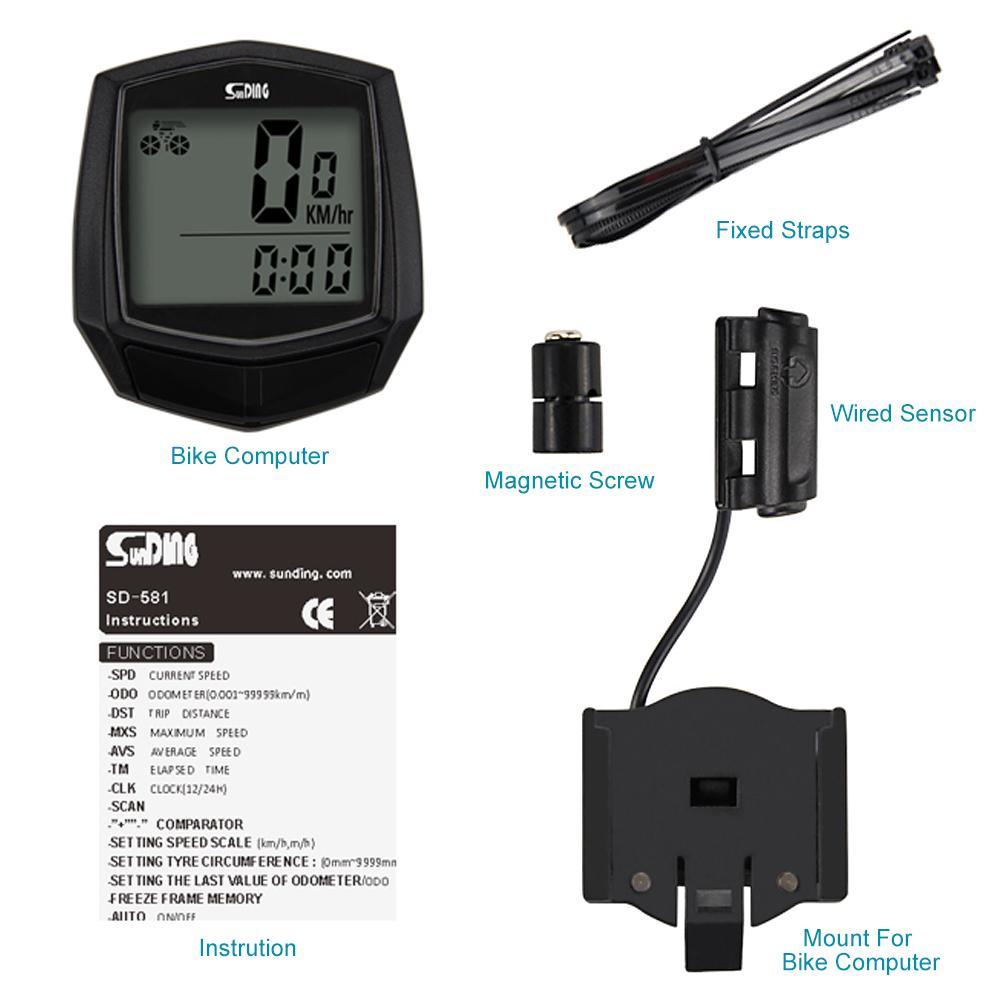 Đồng hồ đếm thời gian không dây màn hình LCD Screen Bicycle Computer