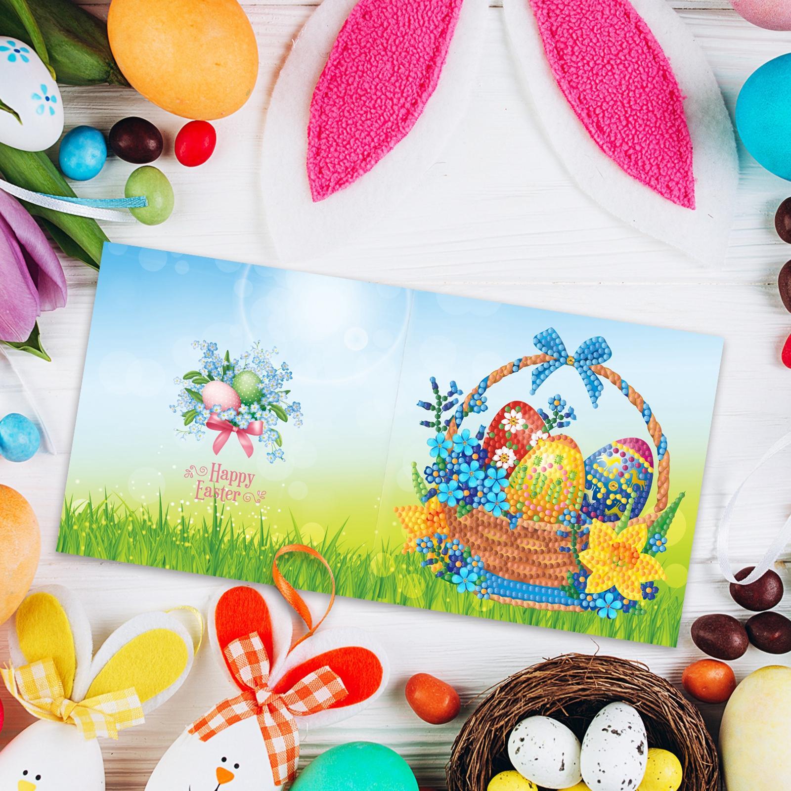 8x 5D DIY Greeting Cards Easter Bunny
