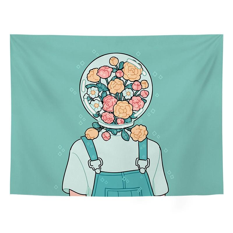 Tranh vải Decor chàng trai cô gái anime -
