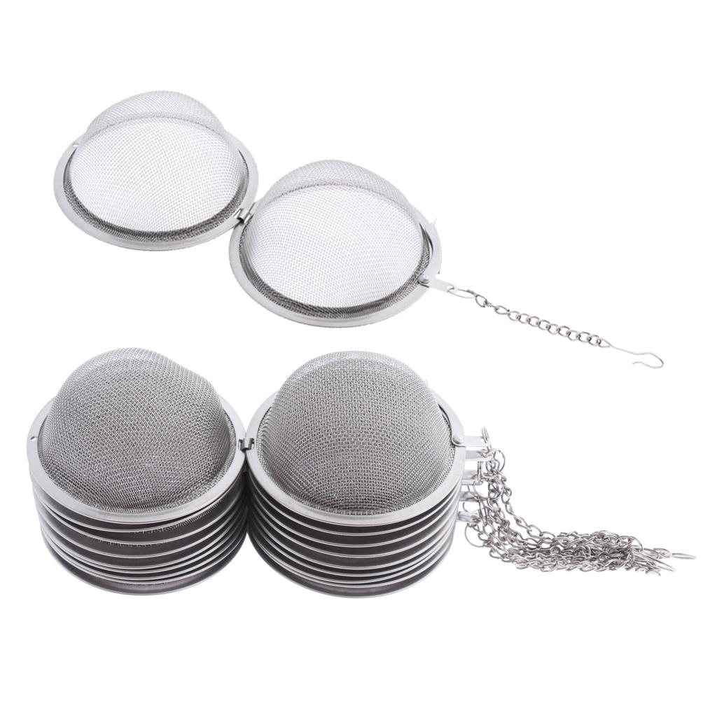 Set 10 Quả Bóng Lưới Lọc Trà Bằng Thép Không Gỉ - Tùy Chọn Kích Thước
