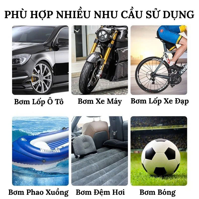 Bơm Lốp Thông Minh Tự Ngắt: Công Suất Lớn và Hiệu Quả Bơm Nhanh với Lõi Đồng Đỉnh Cao