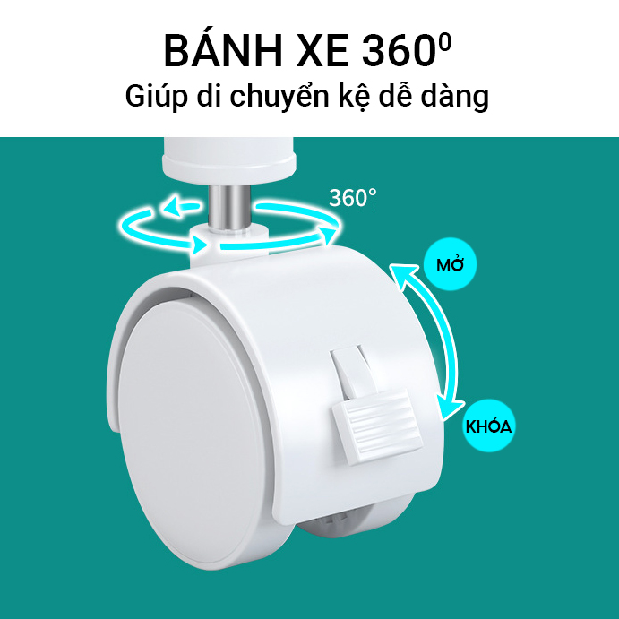 Combo 2 Kệ để đồ spa nhà bếp khay dày dặn có bánh xe linh hoạt kệ bỉm sữa VANDO