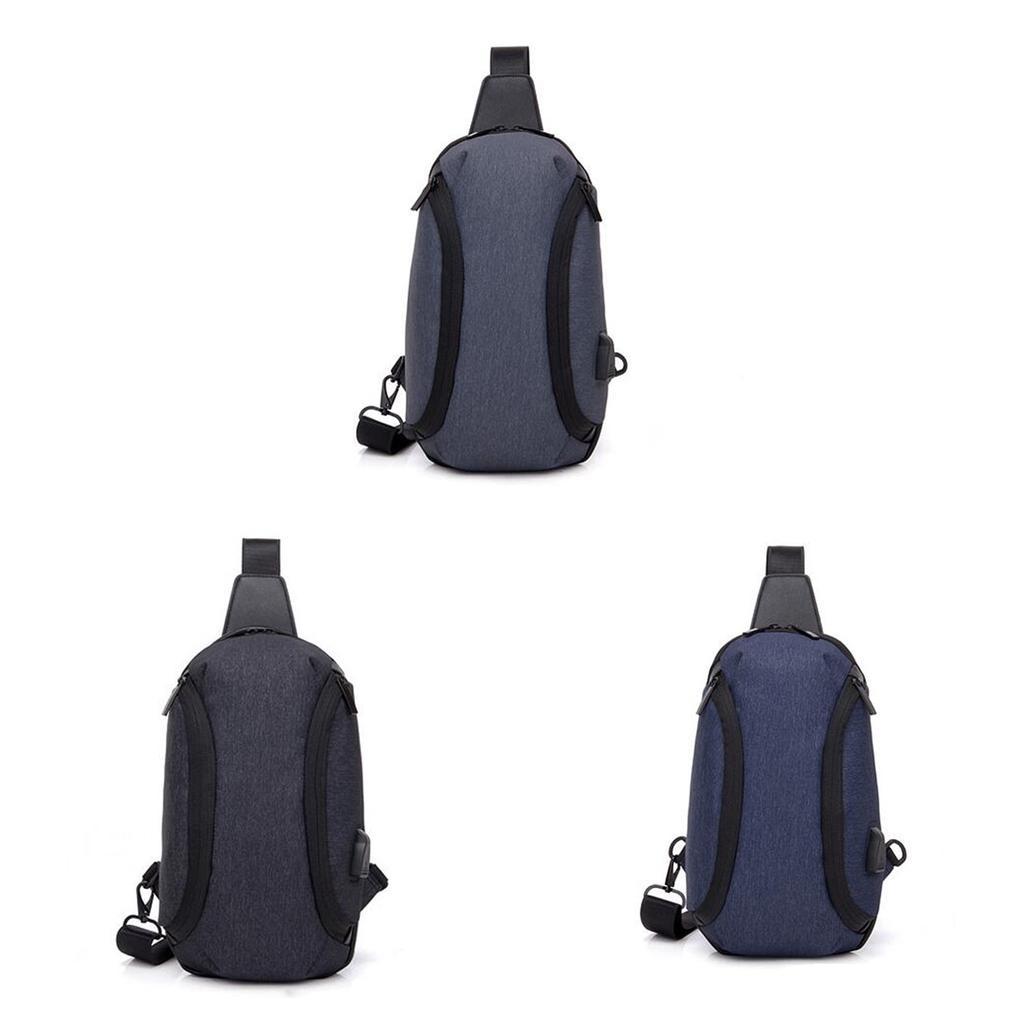 Sling Chest Bag Shoulder Backpack Crossbody Bag with USB Charging Port for Men Women Hiking Cycling Camping Daypacks